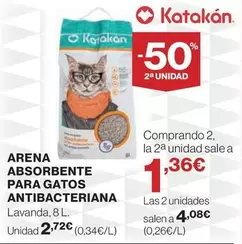 Oferta de Katakán - Arena Absorbente Para Gatos Antibacteriana por 2,72€ en Hipercor