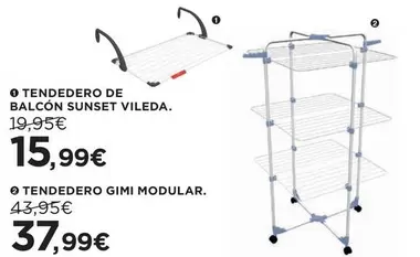 Oferta de Vileda - Tendedero Gimi Modular por 15,99€ en Hipercor