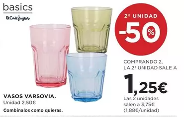 Oferta de Vasos por 2,5€ en Hipercor