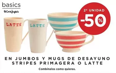 Oferta de El Corte Inglés - En Jumbos Y Mugs De Desayuno Stripes Primagera O Latte en Hipercor