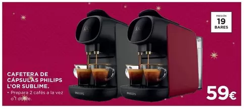 Oferta de Philips - Cafetera De Capsulas por 59€ en Hipercor