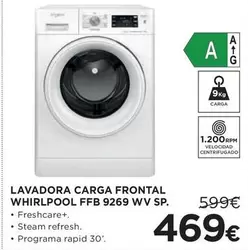 Oferta de Whirlpool - Lavadora Carga Frontal Ffb 9269 Wv Sp por 469€ en Hipercor