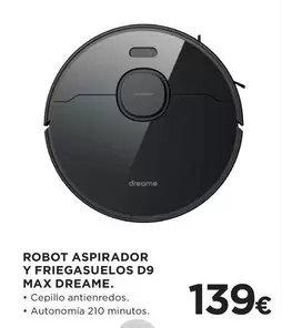 Oferta de Robot Aspirador Y Friegasuelos D9 por 139€ en Hipercor