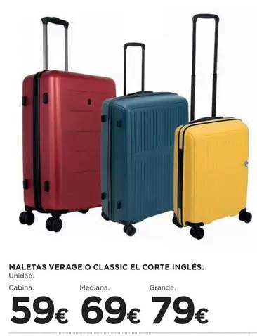 Oferta de Maletas Verage O Classic El Corte Ingles por 59€ en Hipercor