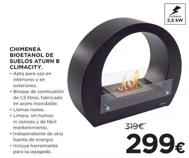 Oferta de Llamas - Chimenea Bioetanol De Suelos Aturn B por 299€ en Hipercor