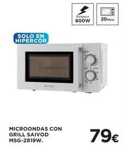 Oferta de Saivod - Microondas Con Grill por 79€ en Hipercor