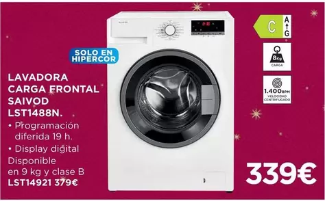 Oferta de Saivod - Lavadora Carga Frontal LsT1488n por 339€ en Hipercor