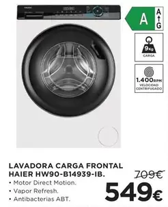 Oferta de Haier - Lavadora Carga Frontal Hw90-b14939-ib por 549€ en Hipercor