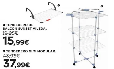 Oferta de Vileda - Tendedero Gimi Modular por 15,99€ en Hipercor