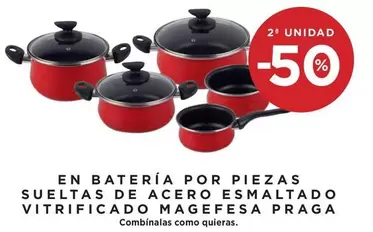 Oferta de Magefesa - En Bateria Por Piezas Sueltas De Acero Esmaltado Vitrificado Praga en Hipercor