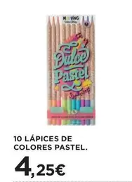 Oferta de 10 Lápices De Colores Pastel por 4,25€ en Hipercor