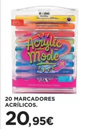 Oferta de 20 Marcadores Acrílicos por 20,95€ en Hipercor