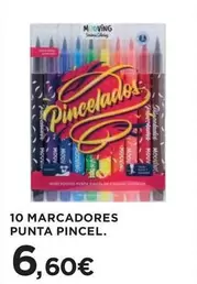 Oferta de 10 Marcadores Punta Pincel por 6,6€ en Hipercor