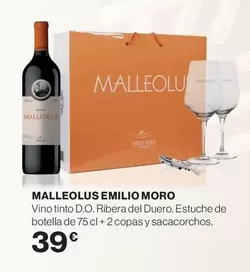 Oferta de Emilio Moro - Malleolus Vino Tinto D.o. Ribera Del Duero por 39€ en Hipercor