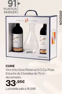 Oferta de Cune - Vino Tinto Gran Reserva D.O.Ca. Rioja por 33,95€ en Hipercor