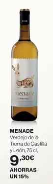 Oferta de Menade - Verdejo De La Tierra De Castilla Y León por 9,3€ en Hipercor