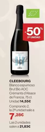 Oferta de Blanco Espumoso Brut Bio AOC Cremants D'Alsace De Francia por 14,55€ en Hipercor