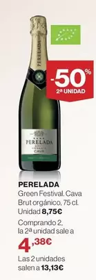 Oferta de Perelada - Green Festival Cava Brut Organico por 8,75€ en Hipercor