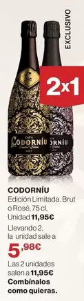 Oferta de Codorniu por 11,95€ en Hipercor