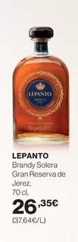 Oferta de Lepanto - Brandy Solera Gran Reserva De Jerez por 26,35€ en Hipercor