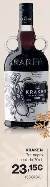 Oferta de Kraken - Ron Negro Especiado por 23,15€ en Hipercor