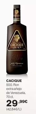 Oferta de Cacique - Ron Extranejo De Venezuela por 29,99€ en Hipercor