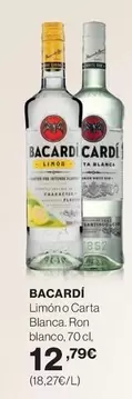 Oferta de Bacardi - Limón Carta Blanca. Ron Blanco por 12,79€ en Hipercor