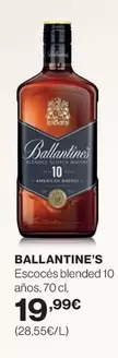 Oferta de Ballantine's - Escoces Blended 10 Años por 19,99€ en Hipercor