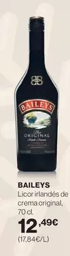 Oferta de Baileys - Licor Irlandés De Crema Original por 12,49€ en Hipercor