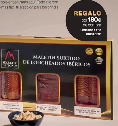 Oferta de Secretos De Tonda - Maletín Surtido De Loncheados Ibéricos en Hipercor