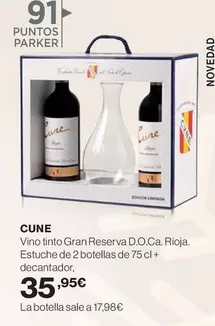 Oferta de Cune - Vino Tinto Gran Reserva D.O.Ca. Rioja por 35,95€ en Hipercor