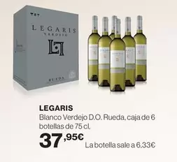 Oferta de Legaris - Blanco Verdejo D.o. Rueda por 37,95€ en Hipercor