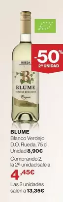 Oferta de Blume - Blanco Verdejo D.o. Rueda por 8,9€ en Hipercor