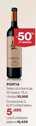 Oferta de Portia - Selección Barricas 10 Meses por 10,95€ en Hipercor