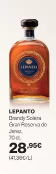 Oferta de Lepanto - Brandy Solera Gran Reserva De Jerez por 28,95€ en Hipercor