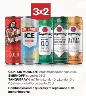 Oferta de Captain Morgan Smirnoff Ice Vodka en Hipercor