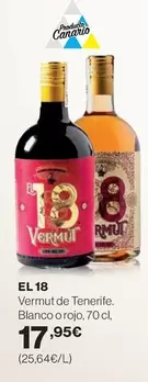 Oferta de Vermut De Tenerife. Blanco O Rojo por 17,95€ en Hipercor