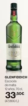 Oferta de Glenfiddich - Escoces De Malta 12 Años por 33,5€ en Hipercor