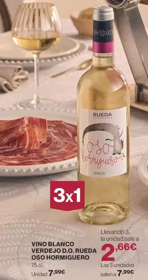 Oferta de Rueda - Vino Blanco Verdejo D.o. Rueda por 7,99€ en Supercor