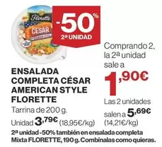 Oferta de Florette - Ensalada Completa Cesar American Style por 3,79€ en Supercor