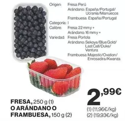 Oferta de Origen - Fresa, O Arandano O Frambuesa por 2,99€ en Supercor