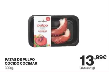 Oferta de Cocimar - Patas De Pulpo Cocido por 13,99€ en Supercor