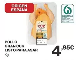 Oferta de Origen - Pollo Gran Cuk Listo Para Asar por 4,95€ en Supercor