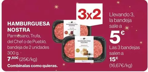 Oferta de Chef - Hamburguesa Nostra por 5€ en Supercor