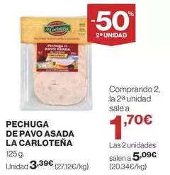 Oferta de La Carloteña - Pechuga De Pavo Asada por 3,39€ en Supercor