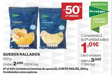 Oferta de El Corte Inglés - Quesos Rallados por 2,02€ en Supercor