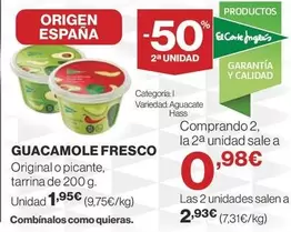 Oferta de Guacamole Fresco por 1,95€ en Supercor