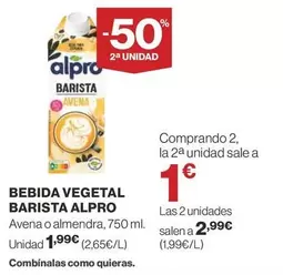 Oferta de Alpro - Bebida Vegetal Barista por 1,99€ en Supercor