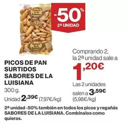 Oferta de Pan - Picos De  Surtidos Sabores De La Luisiana por 2,39€ en Supercor