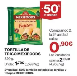 Oferta de Mexifoods - Tortilla De Trigo por 1,79€ en Supercor